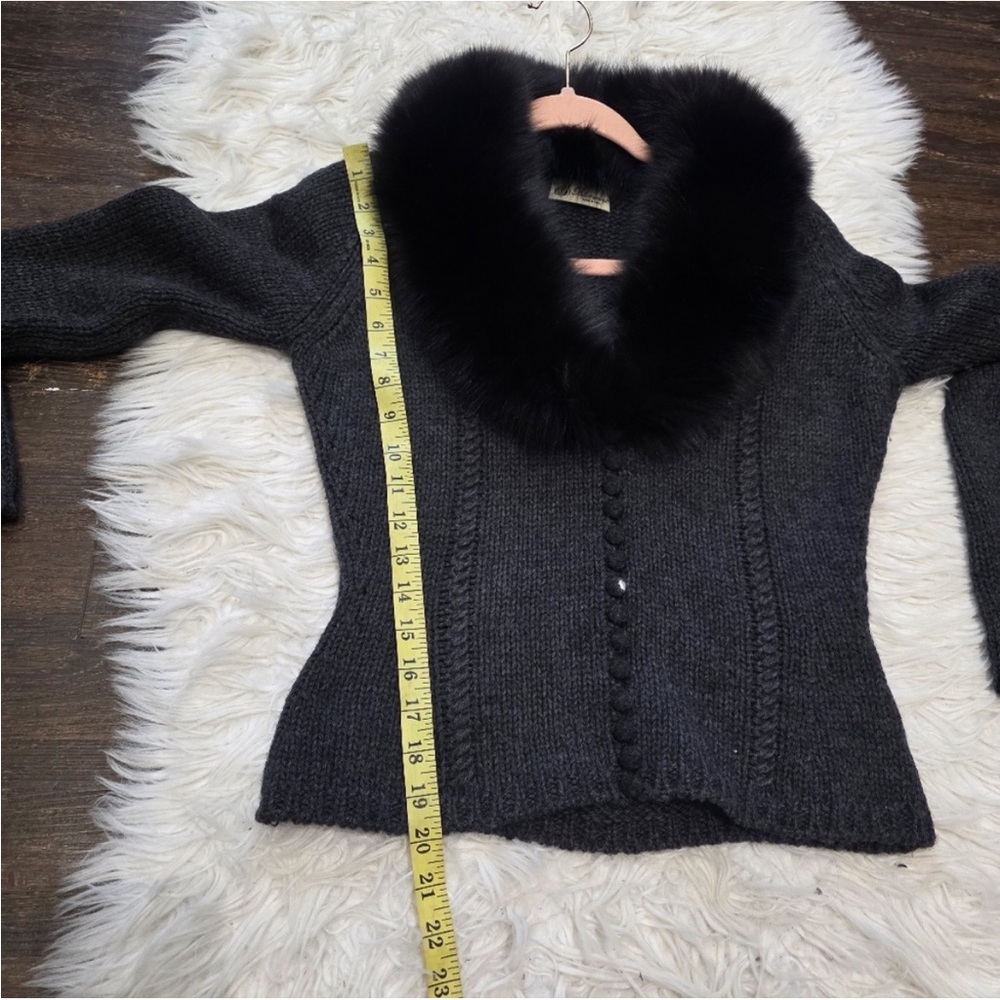 Blumarine Black Fur Collar Cardigan - Picture 6 of 10